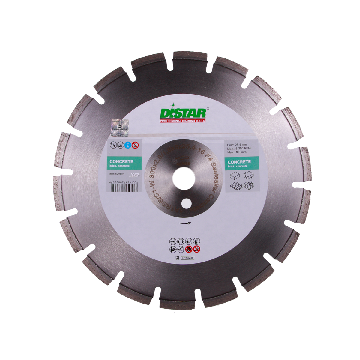 Алмазный диск 1A1RSS/C1-W 600x4,5/3,5x9x25,4-36 F4 Bestseller Concrete Distar