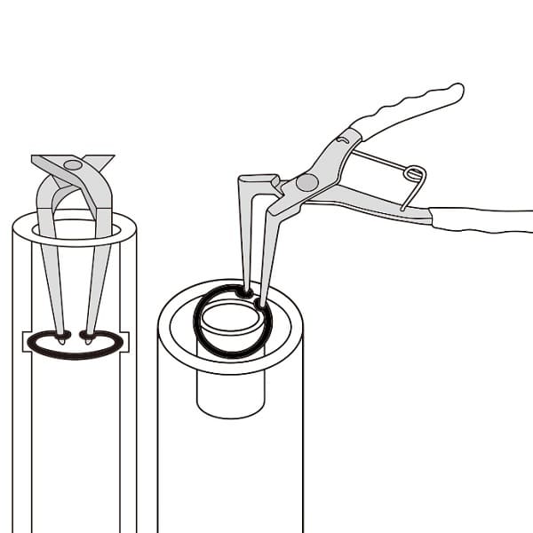 Съемник стопорных колец сжим. гнут.длынные 170мм