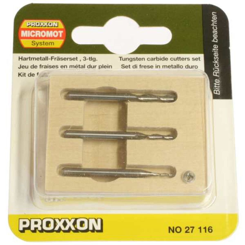 Набор гравировальных твердосплавных фрез PROXXON 1-3 мм, 3 шт