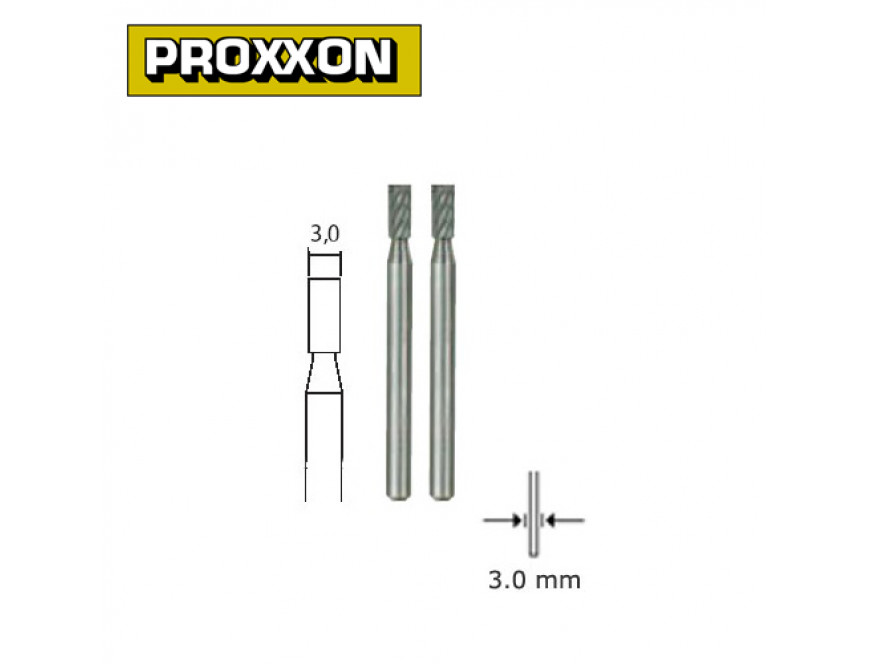 Фреза вольфрам-ванадиевая PROXXON цилиндр 3 мм, 2 шт.