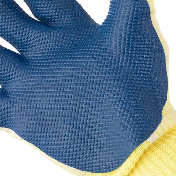 Перчатки рабочие стекольщика ( каменщика ) синие трикотажные с латексным покрытием INTERTOOL SP-0003