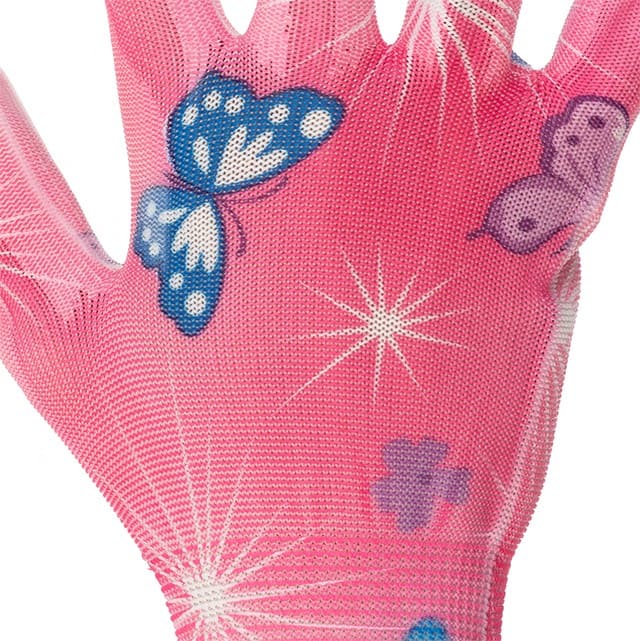 Перчатки садовые с полиуретановым покрытием 8' розовые INTERTOOL SP-0162