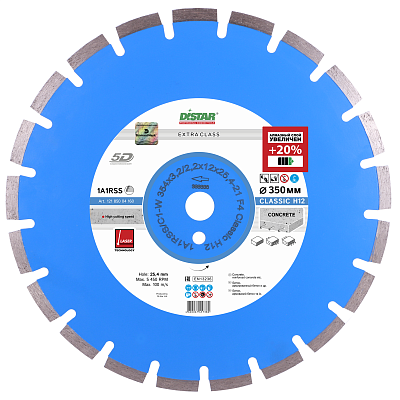 Круг алмазный отрезной Distar 1A1RSS/C1-W 354x3,2/2,2x25,4-11,5-21-ARP 40x3,2x10+2 R165 Classic H12